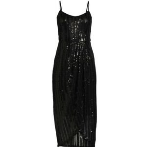 Sequin Black Spagetti Strap Dress